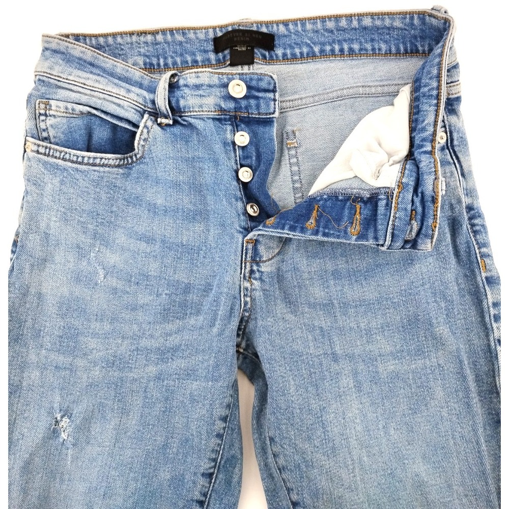 Forever 21 Men Blue Denim Jeans Button-Fly Skinny Men's Waist Size 32 (30x32)